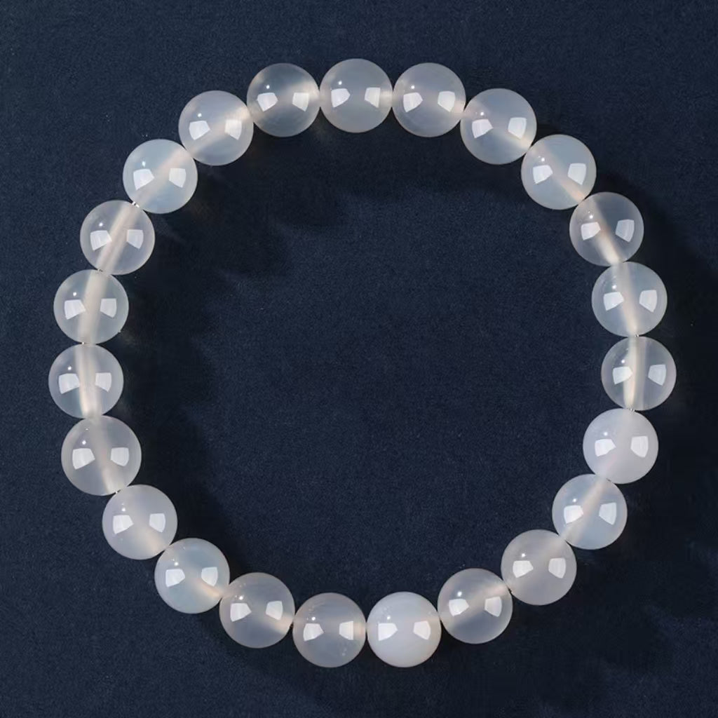 White Agate Beaded Bracelet