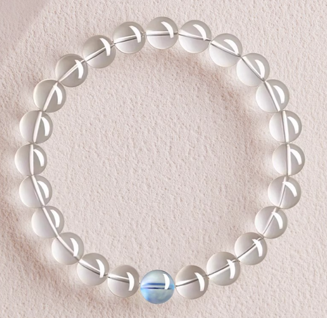 Clear Quartz Bracelet with Aquamarine Accent