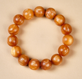 Amber Wood Beaded Bracelet