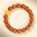 Yellow Skin Bodhi Barrel Bracelet with Faux Amber Accent