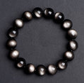 Double Eye Silver Sheen Obsidian Bracelet