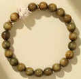 Green Sandalwood Single-Wrap Bracelet - Lotus Bead