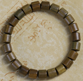 Green Sandalwood Barrel Bead Bracelet