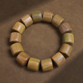 Green Sandalwood Barrel Bead Bracelet