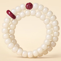 White Jade Bodhi Root Bracelet