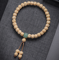 6–7mm Tibetan Style Seed Bracelet with Green Jade Pumpkin Pendant