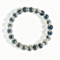 8mm White Agate Bracelet with Dark Center