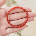 Natural Red Agate Elastic Bracelet