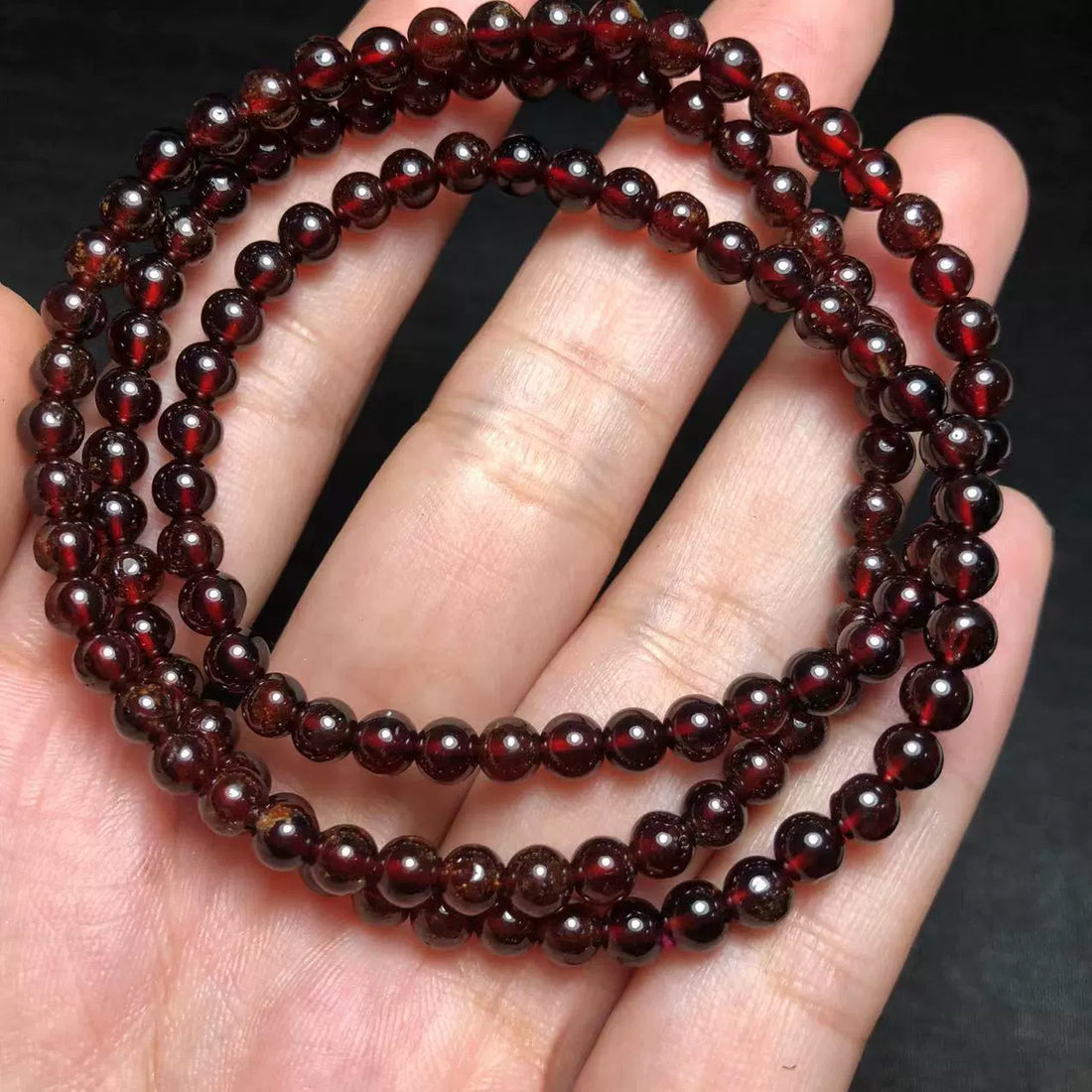 Garnet Triple Wrap Bracelet