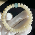 White Bodhi Bracelet with Light Blue Jade Accent