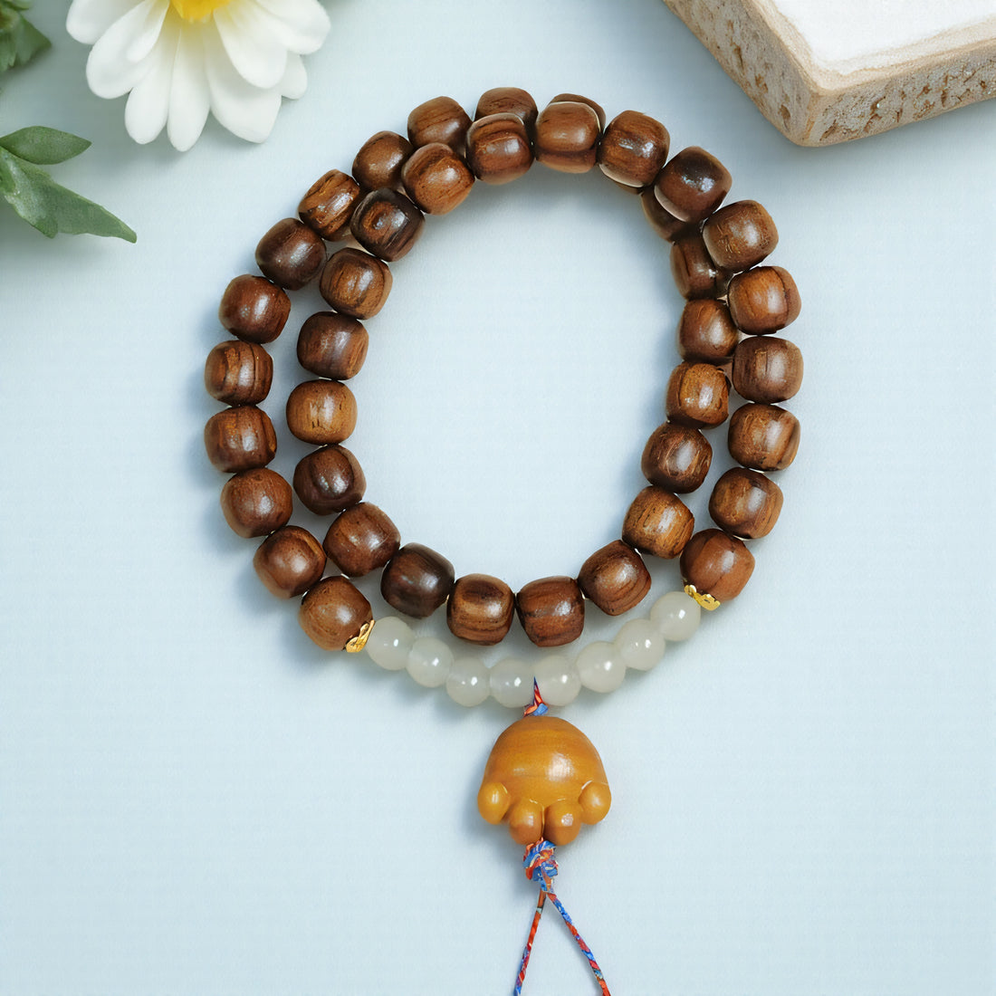 Black Rosewood Double-Wrap Bracelet