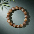12mm Dusty Rose Bodhi Root Bracelet with Gourd Beads