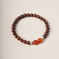 Natural Sandalwood & Carnelian Bracelet