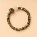 Green Sandalwood Bamboo Bead Bracelet
