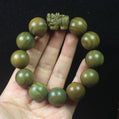 20mm Green Sandalwood Bracelet with Pixiu Bead