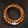 Peach Wood Double Wrap Bracelet with White Accent Bead