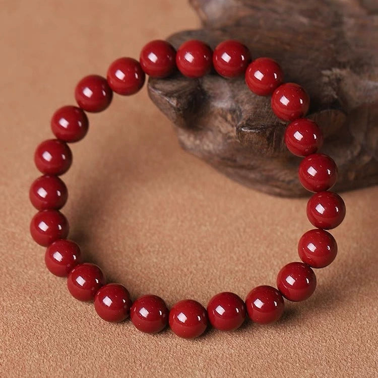 Cinnabar Bead Bracelet