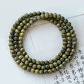 Old Green Sandalwood Triple Wrap Bracelet