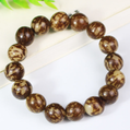 Dark-Colored Flower Bodhi Root Bracelet