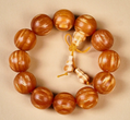 Amber Wood Gourd Pendant Bracelet