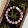 Purple Mallow Pink Hetian Jade Bracelet