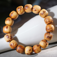 Chinese Taihang Cypress Bracelet with Natural Burl Pattern 13×14mm