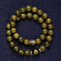 Nanmu Wood Beaded Bracelet with Buddha & Cloud Accents