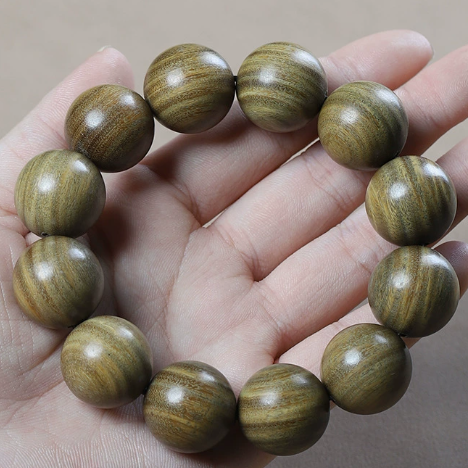Green Sandalwood Round Bead Bracelet