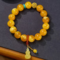 Honey Amber, Red Agate & Gourd Amber Bracelet